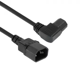 ACT Powercord C14 - C15 (kątowy lewy) IEC60320 czarny 0,6 m