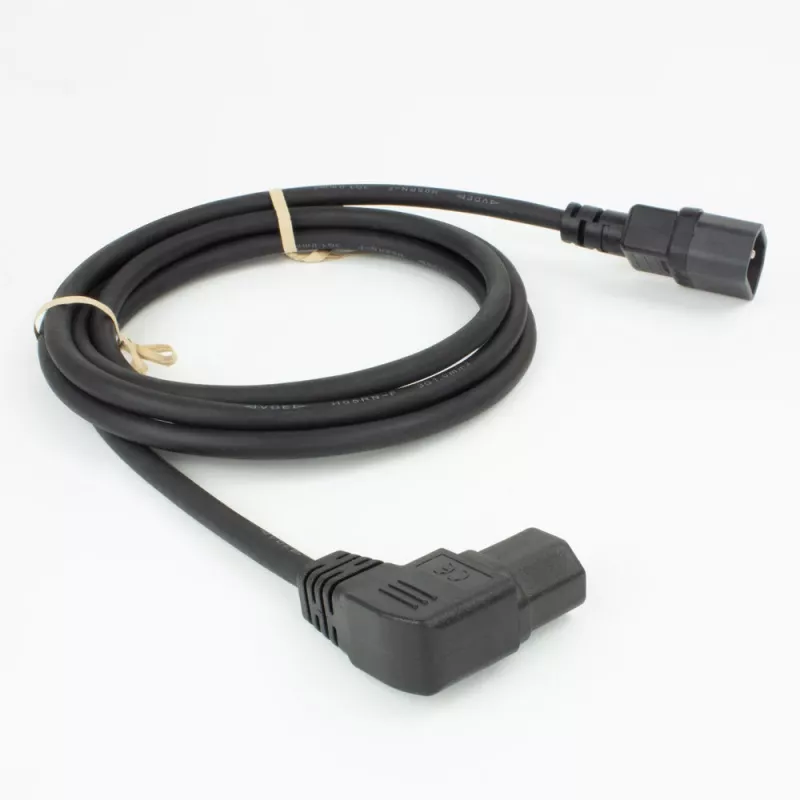 ACT Powercord C14 - C15 (kątowy lewy) IEC60320 czarny 0,6 m