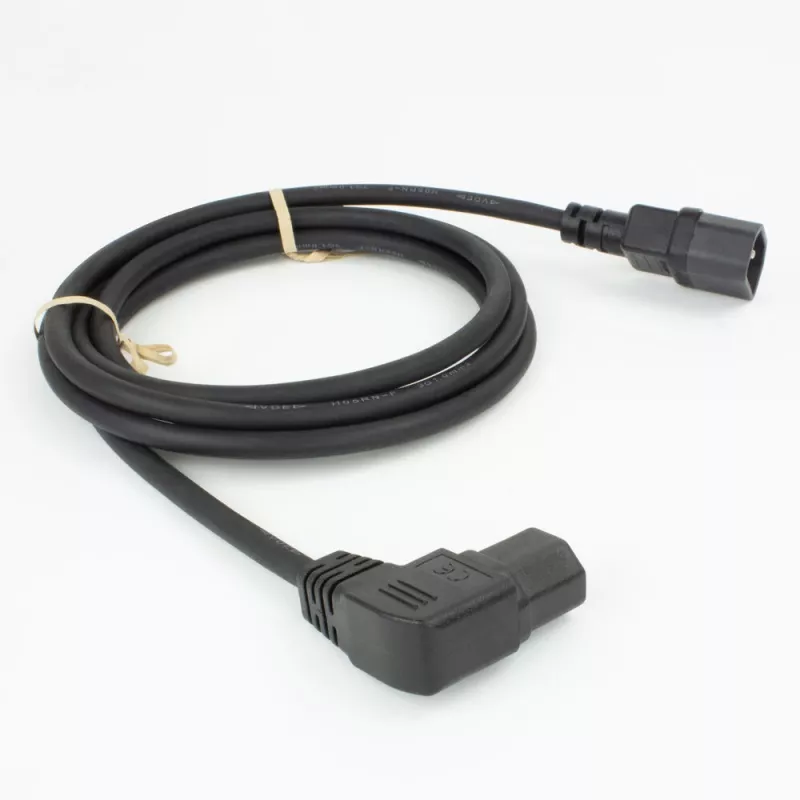 Kabel zasilający ACT C14 - C15 (kątowy w lewo) IEC60320 czarny 2 m