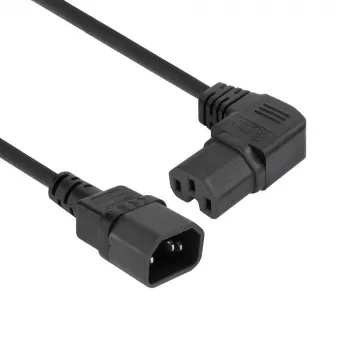ACT Kabel zasilający C14 - C15 (kątowy prawy) IEC60320 czarny 0,6 m