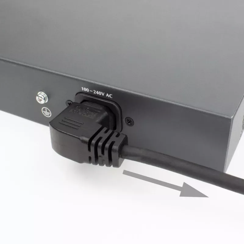 ACT Kabel zasilający C14 - C15 (kątowy prawy) IEC60320 czarny 0,6 m