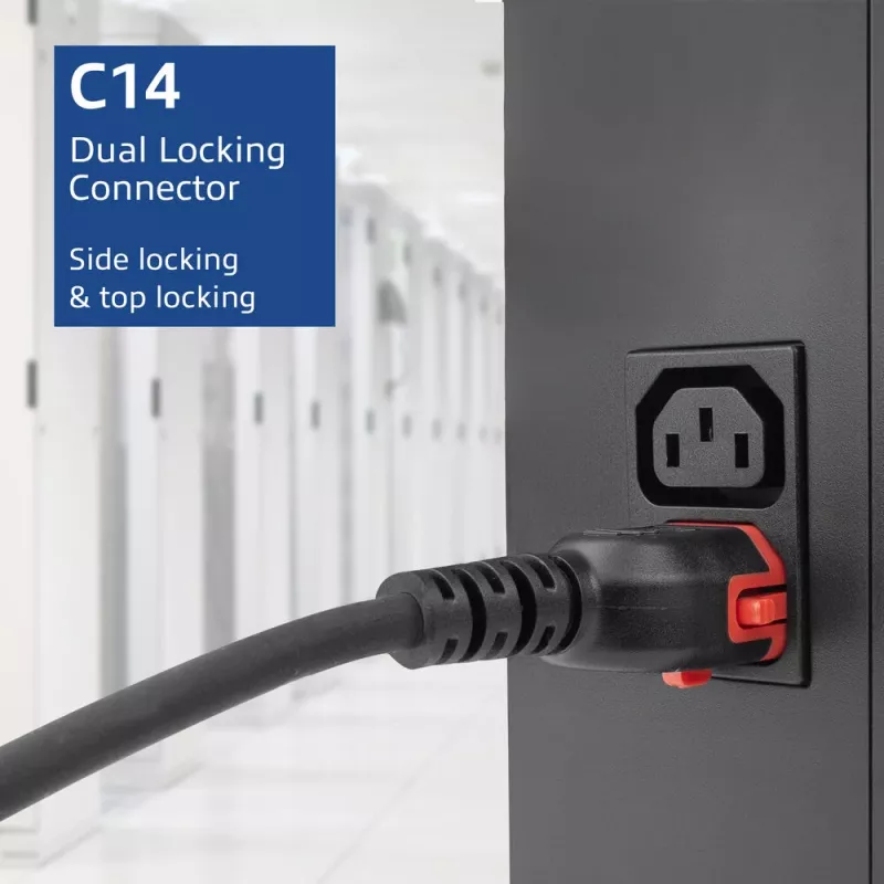 ACT Powercord C14 IEC Lock+ Dual Locking - C15 IEC Lock+ czarny 3 m, PC3876