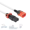 ACT Powercord C14 IEC Lock+ Dual Locking - C15 IEC Lock+ biały 1 m, PC3871