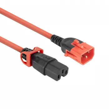 ACT Powercord C14 IEC Lock+ Dual Locking - C15 IEC Lock+ czerwony 1 m, PC3869