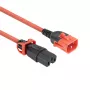 ACT Powercord C14 IEC Lock+ Dual Locking - C15 IEC Lock+ czerwony 1 m, PC3869