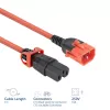 ACT Powercord C14 IEC Lock+ Dual Locking - C15 IEC Lock+ czerwony 1 m, PC3869