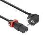 ACT Powercord CEE 7/7 męski (kątowy) - C15 IEC Lock+ czarny 1 m, EL603S