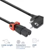 ACT Powercord CEE 7/7 męski (kątowy) - C15 IEC Lock+ czarny 1 m, EL603S