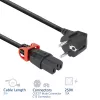 ACT Powercord CEE 7/7 męski (kątowy) - C15 IEC Lock+ czarny 2 m, EL604S