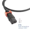 Powercord ACT CEE 7/7 (kątowy) do IEC C15 Lock+ czarny, 3 m, 10 A, 250 V