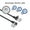ACT Czarny 1 m U/FTP CAT6A LSZH Slimline kabel krosowy ze złączami RJ45 90° kątowym w lewo do prostego