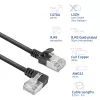 ACT Czarny 2 m U/FTP CAT6A LSZH Slimline patch kabel z wtykami RJ45 90° w lewo na prosty