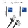 ACT Czarny 3 m kabel krosowy U/FTP CAT6A LSZH Slimline ze złączami RJ45 90° kątowe w lewo do prostego
