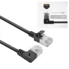 ACT Czarny 1 m U/FTP CAT6A LSZH Slimline patch kabel z wtyczkami RJ45 90° prawostronnie kątowym na prosty