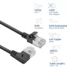 ACT Czarny 2 m U/FTP CAT6A LSZH Slimline patch kabel 90° wtyk kątowy prawy do prostego