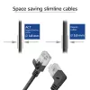 ACT Czarny 2 m U/FTP CAT6A LSZH Slimline patch kabel 90° wtyk kątowy prawy do prostego