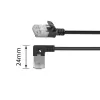 ACT Czarny 5 m U/FTP CAT6A LSZH Slimline kabel krosowy ze złączami RJ45 90° kątowy prawy do prostego