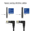 ACT czarny 3 metry U/UTP CAT6A LSZH Slimline patch kabel z wtykami RJ45 90° w dół na 90° w dół