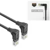 ACT Czarny 0,15 m U/UTP CAT6A LSZH Slimline kabel krosowy z wtykami RJ45 90° w dół na 90° w dół