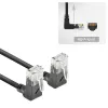 ACT Czarny 1 metr U/UTP CAT6A LSZH Slimline patchcord ze złączami RJ45 90° do góry na 90° do góry