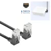 ACT Czarny 1 metr U/UTP CAT6A LSZH Slimline patchcord ze złączami RJ45 90° do góry na 90° do góry