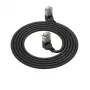 ACT Czarny 2 metry U/UTP CAT6A LSZH Slimline kabel krosowy z wtykami RJ45 90° skierowanymi w górę do 90° skierowanymi w górę