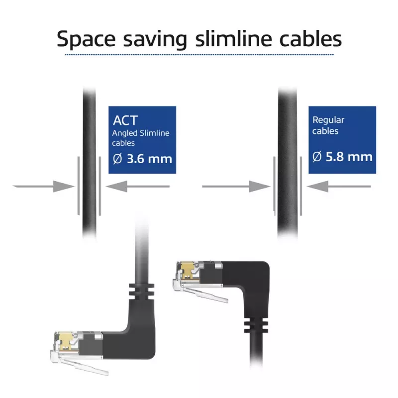 Kabel sieciowy ACT Cat6a U/UTP (UTP) DD7903 — RJ‑45 do RJ‑45, 3 m, Czarny