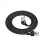 ACT Czarny 0.5 m U/FTP CAT6A LSZH Slimline kabel krosowy z wtykami RJ45, 90° kątowy w dół do prostego