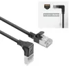 ACT Czarny 0.5 m U/FTP CAT6A LSZH Slimline kabel krosowy z wtykami RJ45, 90° kątowy w dół do prostego