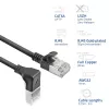 ACT czarny 3 m U/FTP CAT6A LSZH smukły kabel krosowy z wtykami RJ45 90° w dół do prostego
