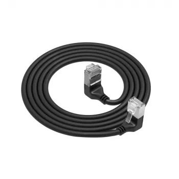 ACT DA7901 Cat6a U/FTP (STP) kabel sieciowy, RJ-45 do RJ-45, 1 m, czarny, pozłacane styki