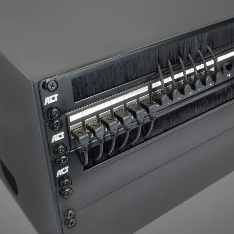 Kabel sieciowy ACT DA7952 Cat6a U/FTP (STP) Czarny 0,25 m ze złączami RJ-45, pozłacane styki