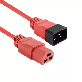 Kabel zasilający ACT C20–C21 IEC60320 czerwony 1,5 m, 250 V 16 A
