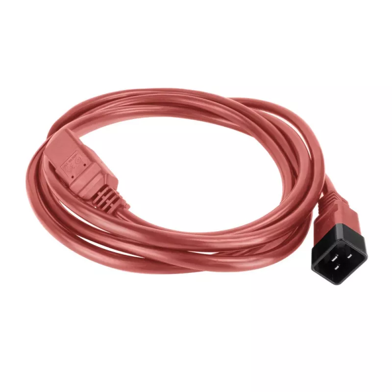 Przewód zasilający ACT C20–C21 IEC60320 czerwony 3 m, 16 A, 250 V