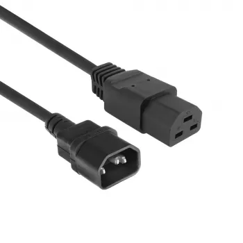 Przewód zasilający ACT C14 do C21 IEC60320 czarny 1 m, 250 V, 10 A