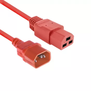 Kabel zasilający ACT C14 na C21 IEC60320 czerwony 1 m, 250V 10A