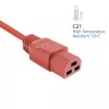 Kabel zasilający ACT C14 do C21 IEC60320 czerwony 3 m, 250 V 10 A