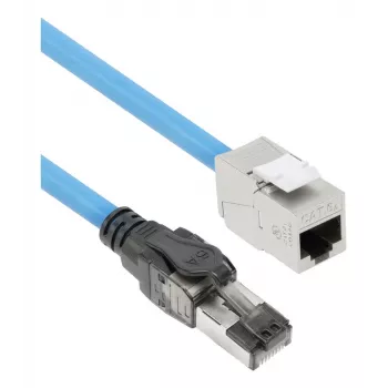 ACT niebieski 85 meters S/FTP CAT6A B2ca PoE++ 100W solid prefab installation kabel, RJ45 male – female