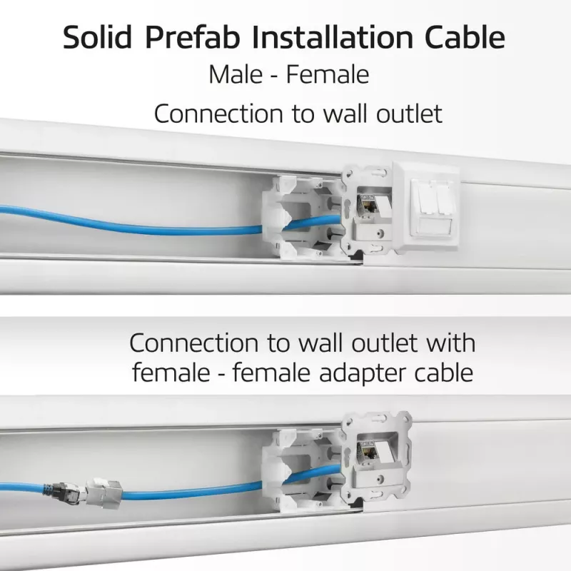 ACT niebieski 85 meters S/FTP CAT6A B2ca PoE++ 100W solid prefab installation kabel, RJ45 male – female