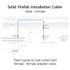 ACT niebieski 85 meters S/FTP CAT6A B2ca PoE++ 100W solid prefab installation kabel, RJ45 male – female