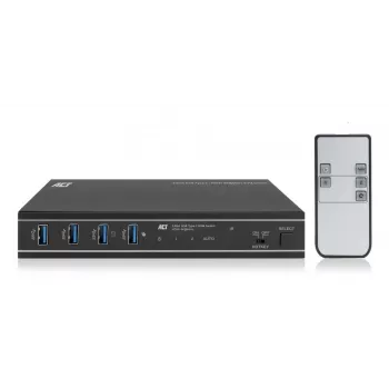 Przełącznik KVM ACT 2-portowy USB-C/HDMI 4K@60Hz AC7922 z klawiaturą/myszą USB, wideo HDMI, PD 100 W