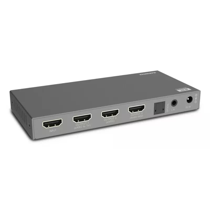 Konwerter sygnału wideo Marmitek 25008496 — wejście HDMI na wyjście HDMI/TOSLINK/3,5 mm, do 7680×4320, dźwięk 7.1