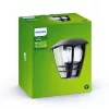Lampa ścienna Philips myGarden Creek 60W E27 bez żarówki, Czarna, Metalowa, IP44, Ogród, Taras, II