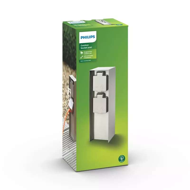 Outdoor socket outlet Philips myGarden 171084716 Stal nierdzewna IP44 50–60 Hz