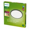 Lampa sufitowa Philips Superslim 15 W, czarna, metal, tworzywo sztuczne, IP54, taras, ogród, II, nowoczesna
