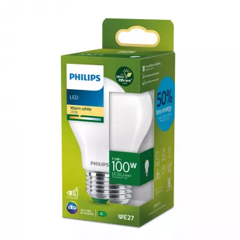 Philips Filament Bulb Frosted 100W A60 E27, 7,3 W, 100 W, E27, 1535 lm, 50000 h, Ciepła biel