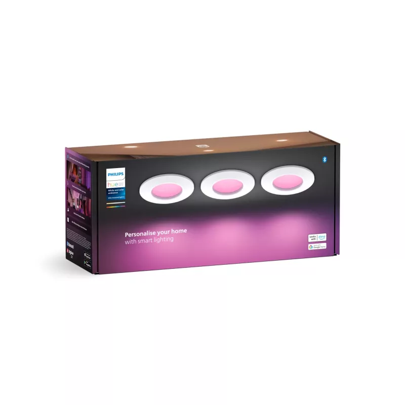 Oprawa wpuszczana Philips 929003712102, okrągła LED, 1× LED 1000 lm, IP44, ściemnialna, biała