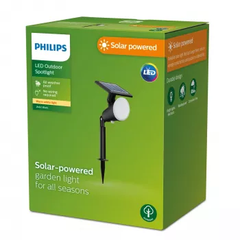 Philips Jivix Ground Spots/Spike 1.4W, Zewnętrzne oświetlenie na słupku/szpilce, Czarny, Tworzywo sztuczne, IP44, Patio, Ogród, III