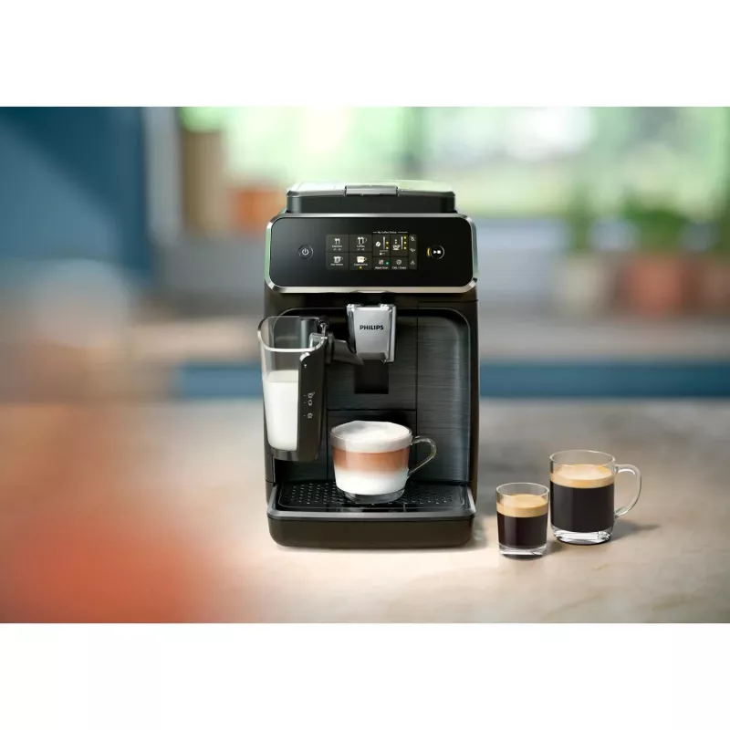 Ekspres do kawy Philips EP2334/10 – w pełni automatyczny, do zabudowy na blacie, wbudowany młynek ceramiczny, pojemnik na mleko, filtr AquaClean, ekran dotykowy, czarny