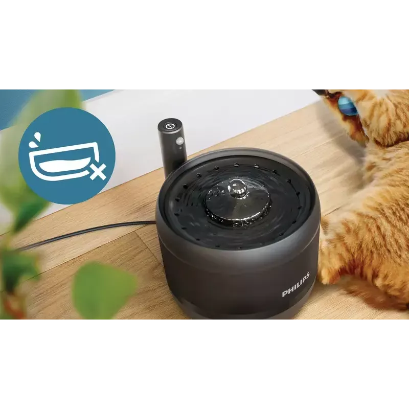 Automatyczna fontanna dla zwierząt Philips 3000 Series PAW3210/02, 2,2 L, USB/AC, czarna, plastikowa